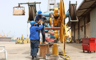 As part of the routine maintenance for the cranes and machineries of the port of Misurata Free Zone, which is carried out by the engineers and technicians of the Maintenance Department at the General Administration, the electrical maintenance of the tower crane (GOTTWALD) has been carried out.